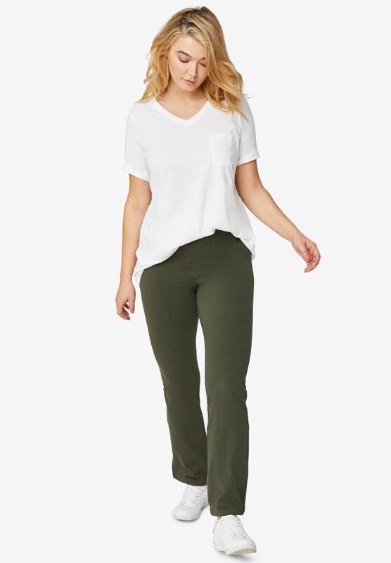 ellos Womens Plus Size Knit Bootcut Leggings